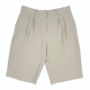 AUTRES FILLES Anthro NWT Culottes Beige Pleated High Rise Bermuda Shorts XL
